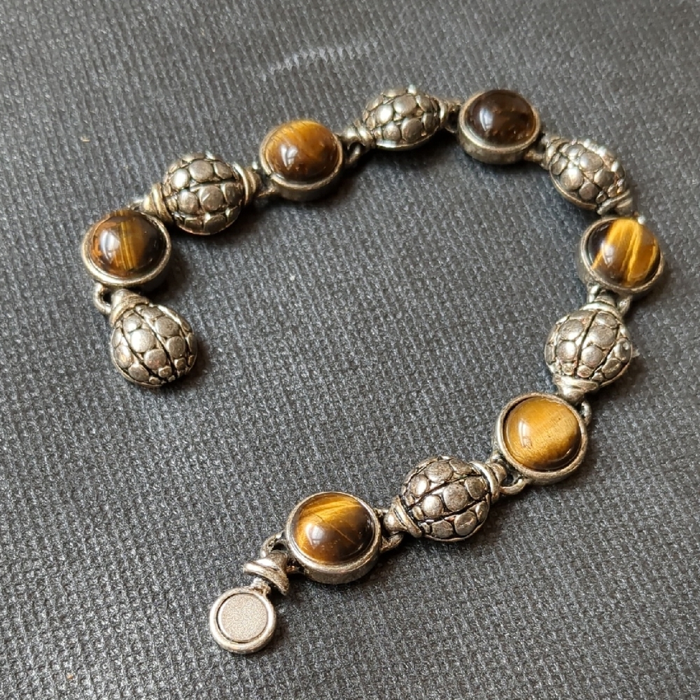 Turtle Shell Silver and Brown Bracelet